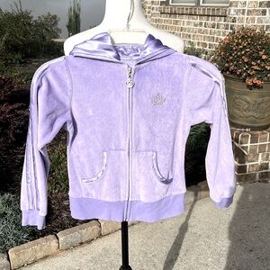 Velour Purple Lavender Zip Jacket Girls 6X 7